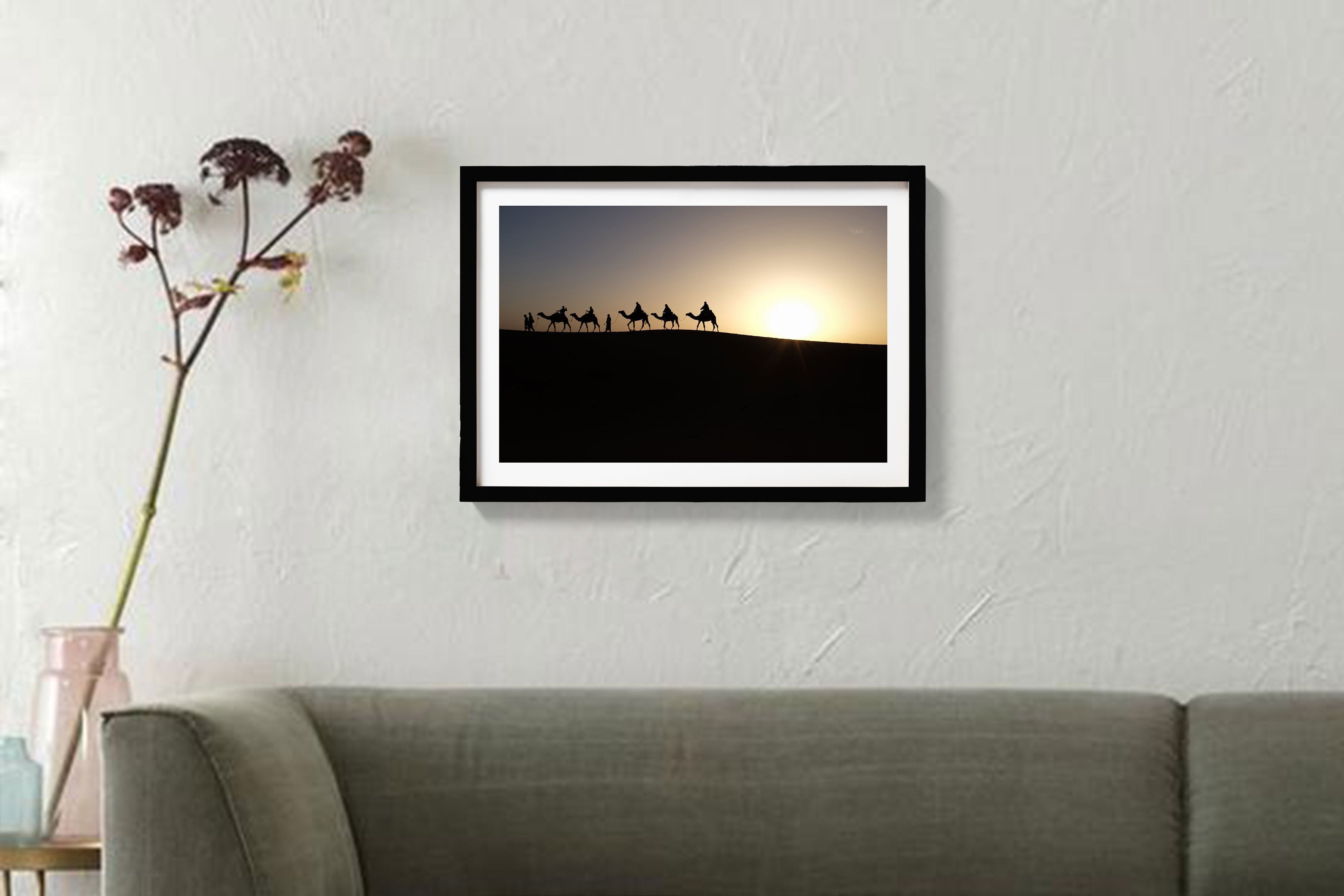 Camel Ride Painting-Meri Deewar 3 : 2 Horizontal Premium Wall Art Canvas by MeriDeewar
