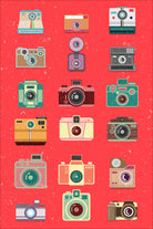 Camera Collage painting 2 : 3 Vertical Premium Wall Art Canvas by MeriDeewar