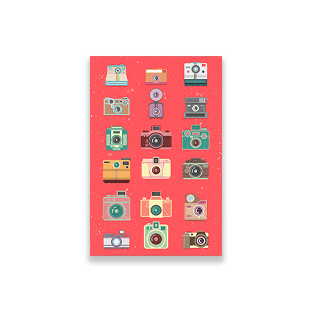 Camera Collage painting 2 : 3 Vertical Premium Wall Art Canvas by MeriDeewar