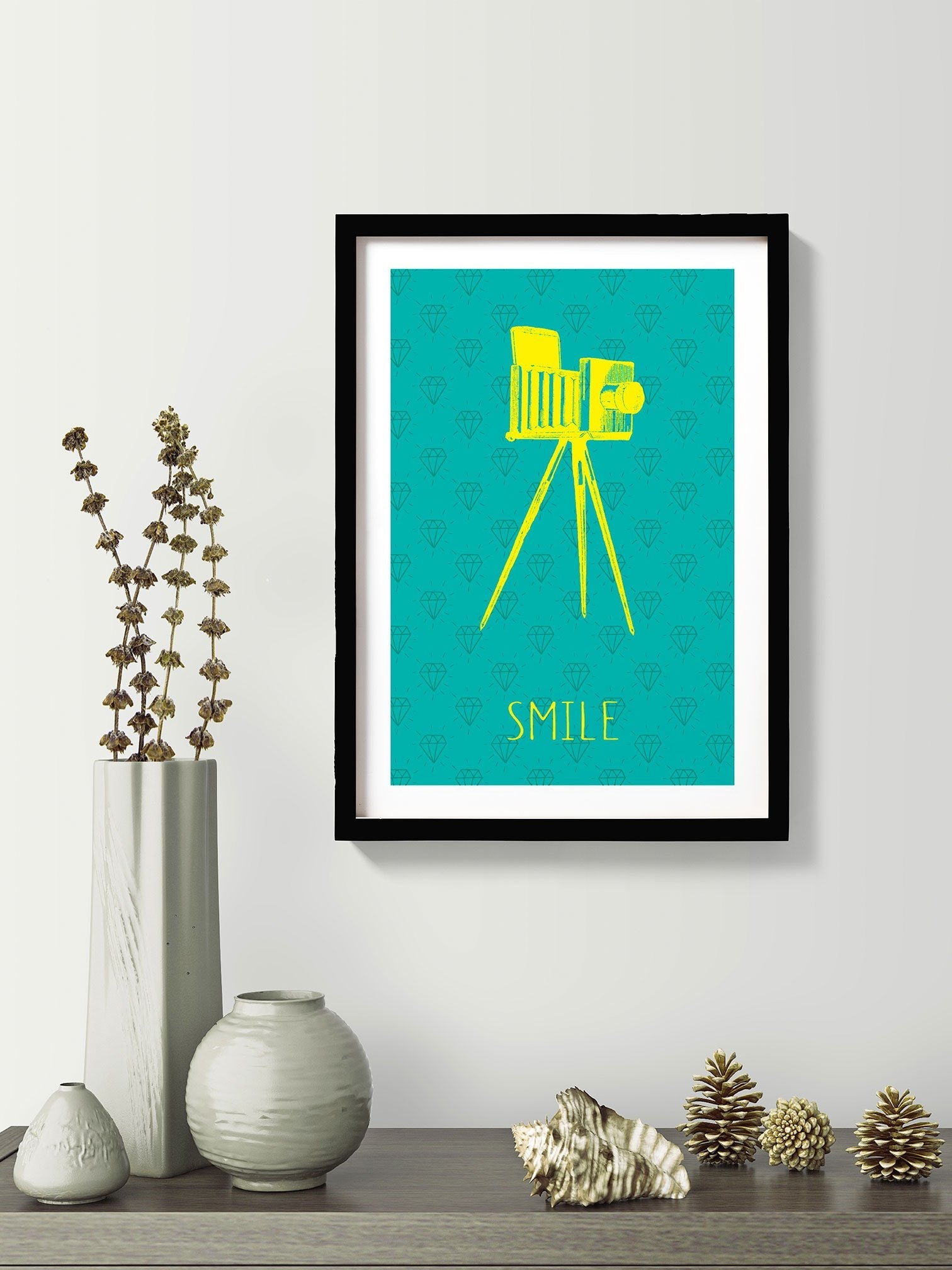 Camera Lineart Painting-Meri Deewar 2 : 3 Vertical Premium Wall Art Canvas by MeriDeewar