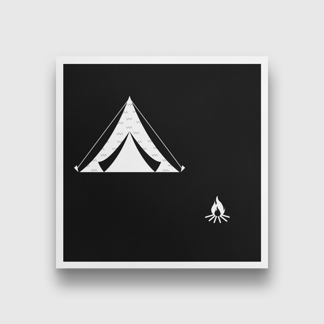 camp fire painting 1 : 1 Square Premium Wall Art Canvas by MeriDeewar