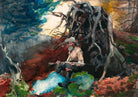 Campfire Hunter painting - Meri Deewar 3 : 2 Horizontal Premium Wall Art Canvas by MeriDeewar
