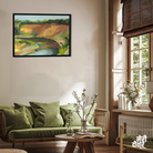 Canal Lake Painting 4 : 3 Horizontal Premium Wall Art Canvas by MeriDeewar