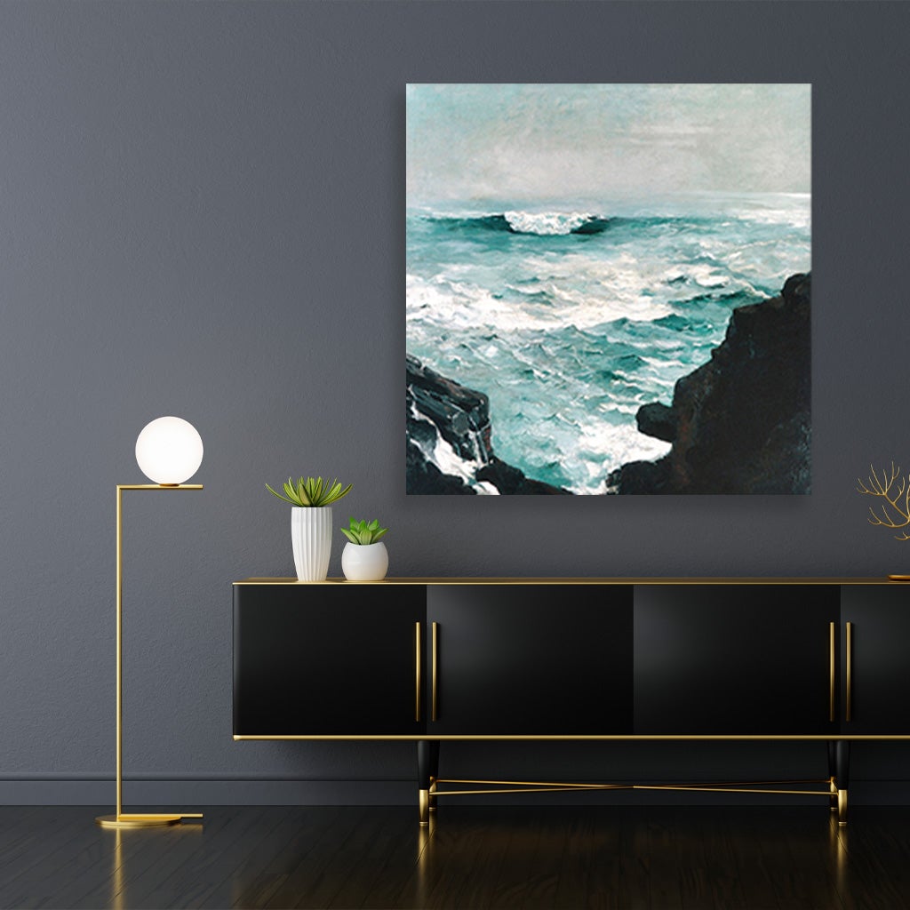 Cannon Rock painting - Meri Deewar 1 : 1 Square Premium Wall Art Canvas by MeriDeewar