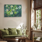 Chamomile Field Gouache Painting 4 : 3 Horizontal Premium Wall Art Canvas by MeriDeewar