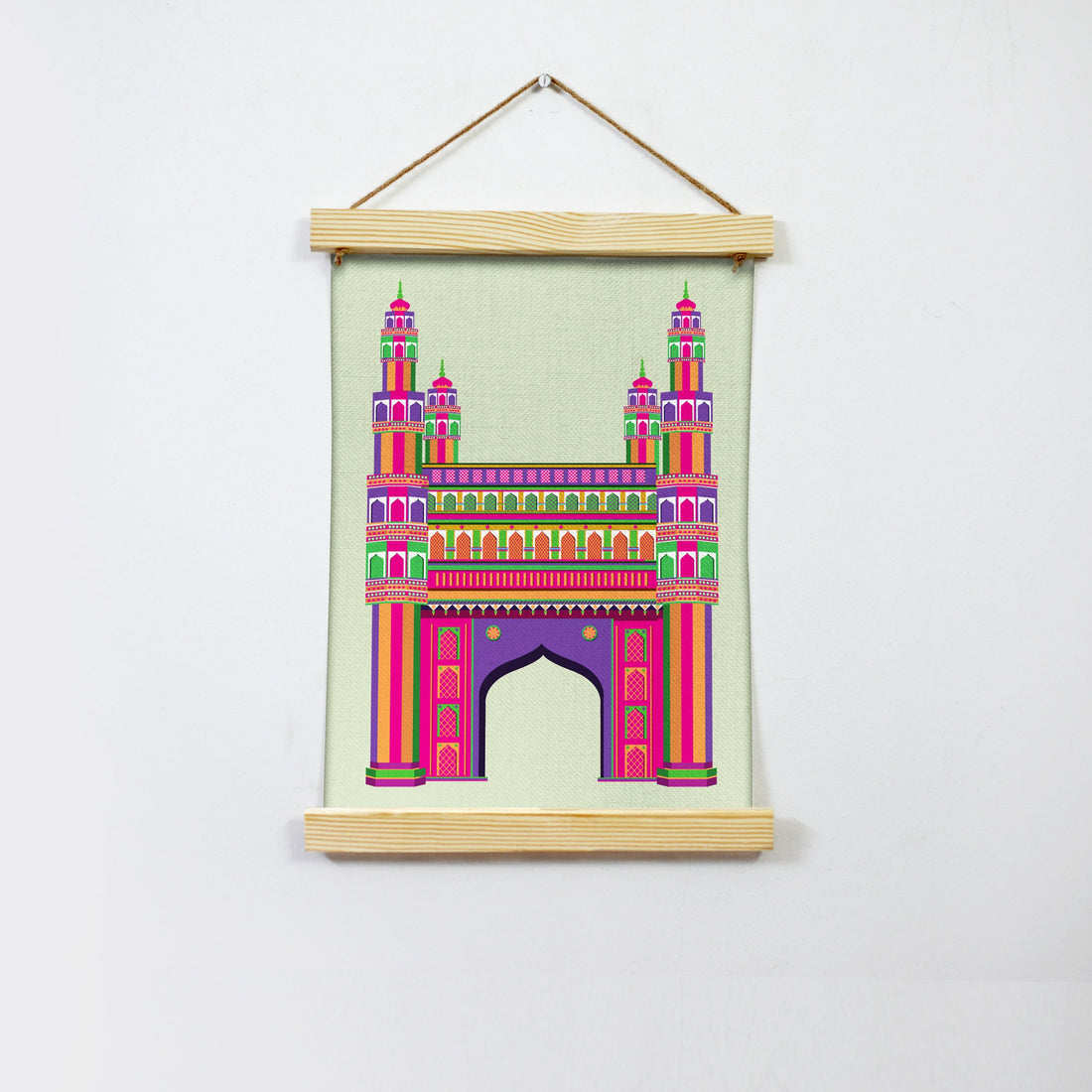Charminar Hanging Canvas Painting - Meri Deewar Hanging Canvas Premium Wall Art Canvas by MeriDeewar