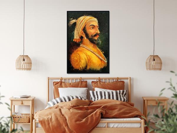 Chatrapati Shivaji Maharaj Painting - Meri Deewar 2 : 3 Vertical Premium Wall Art Canvas by MeriDeewar