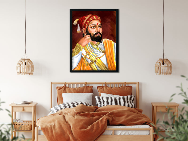 Chatrapati Shivaji Maharaj - Painting 3 : 4 Vertical Premium Wall Art Canvas by MeriDeewar