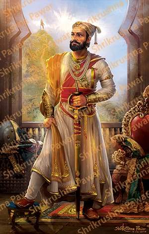 CHATRAPATI SHIVAJI PAINTING - Meri Deewar Vertical Art New Premium Wall Art Canvas by MeriDeewar