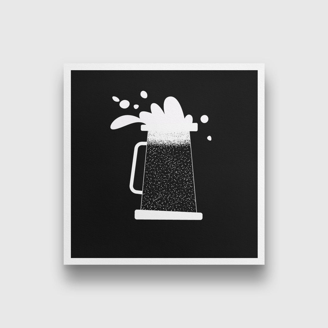 Cheers Art Black and White Painting - Meri Deewar 1 : 1 Square Premium Wall Art Canvas by MeriDeewar