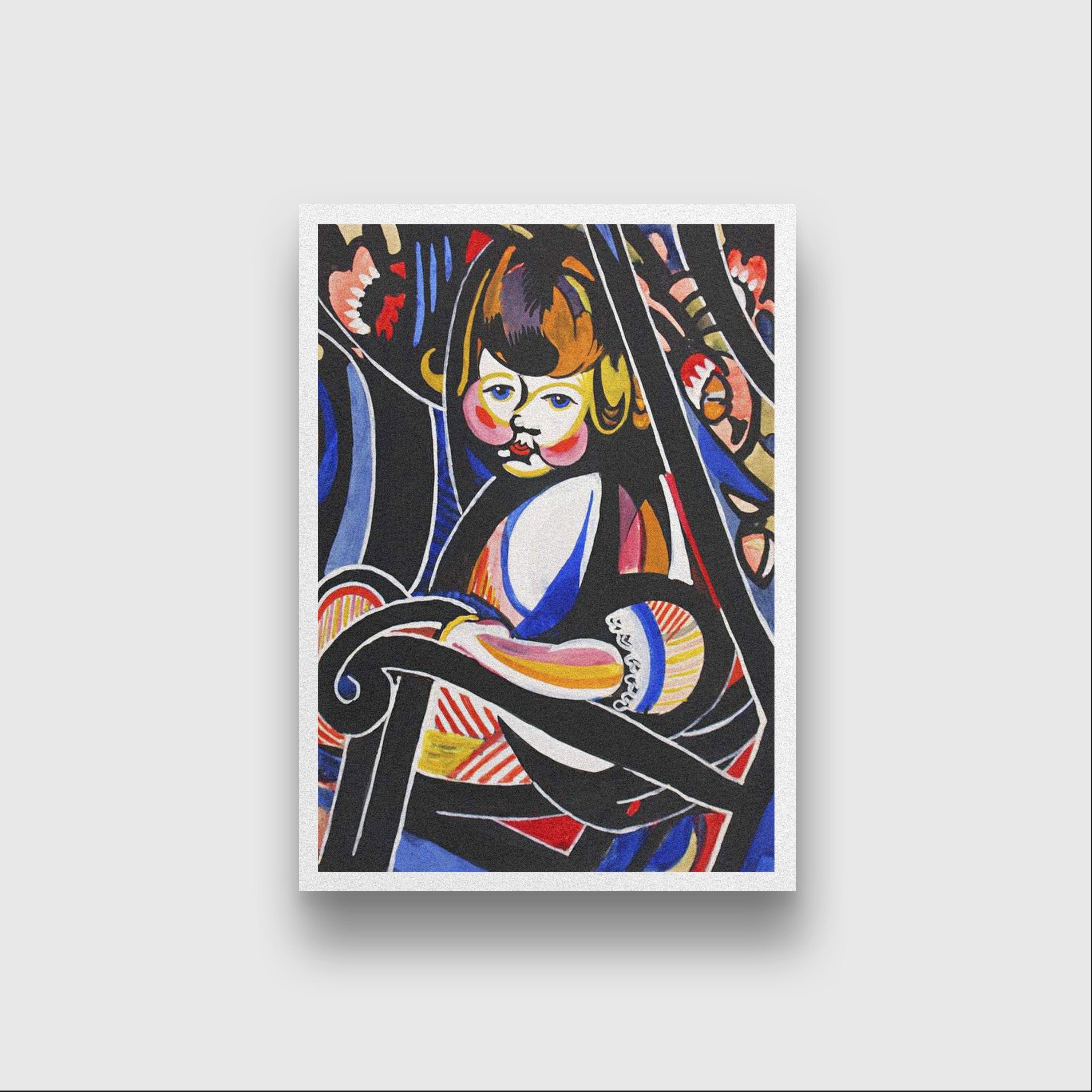 Child in Rocker Reijer Stolk Painting - Meri Deewar 2 : 3 Vertical Premium Wall Art Canvas by MeriDeewar