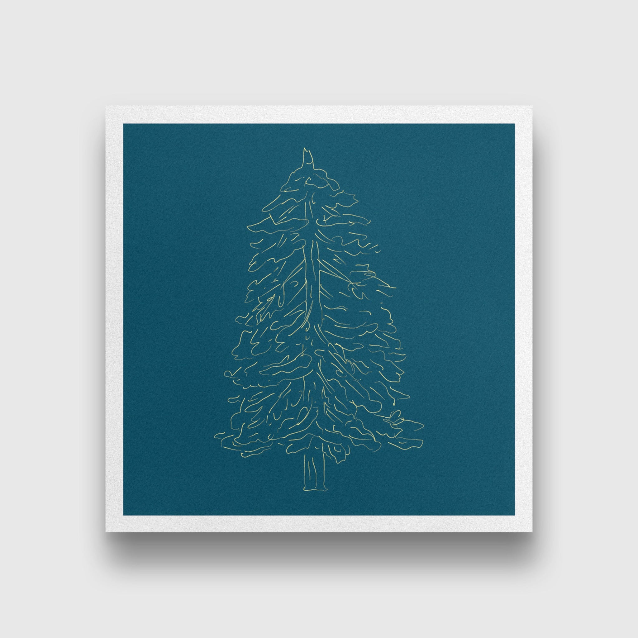 Christmas Tree painting 1 : 1 Square Premium Wall Art Canvas by MeriDeewar