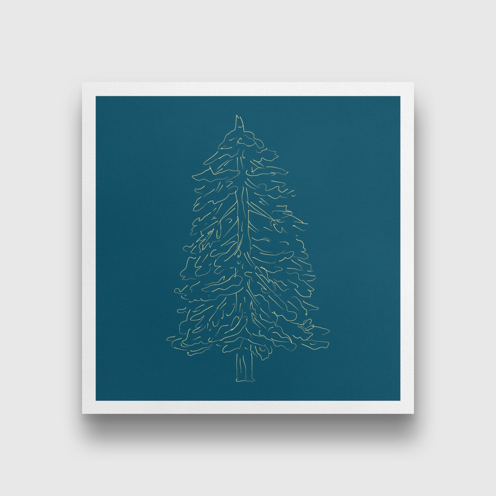 Christmas Tree painting 1 : 1 Square Premium Wall Art Canvas by MeriDeewar