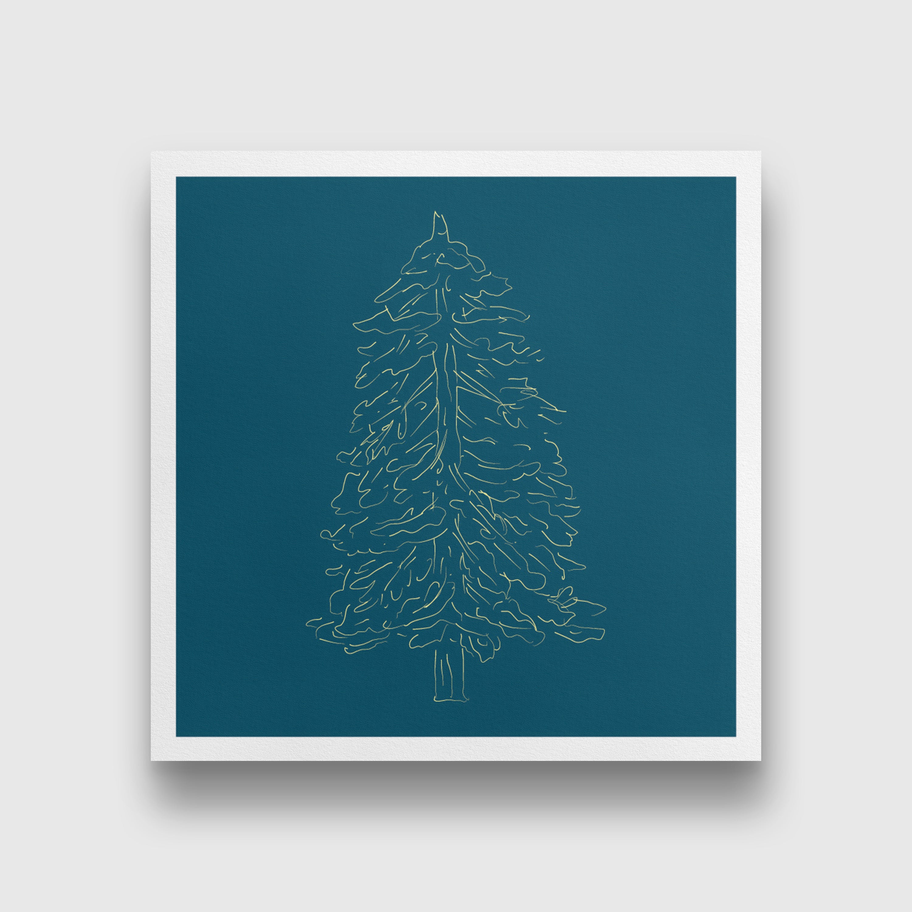 Christmas Tree painting 1 : 1 Square Premium Wall Art Canvas by MeriDeewar