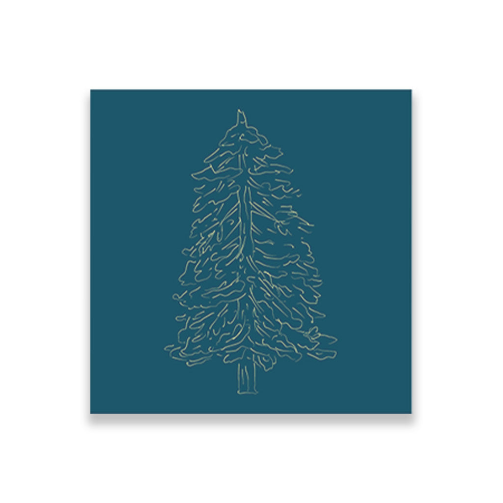 Christmas Tree painting 1 : 1 Square Premium Wall Art Canvas by MeriDeewar