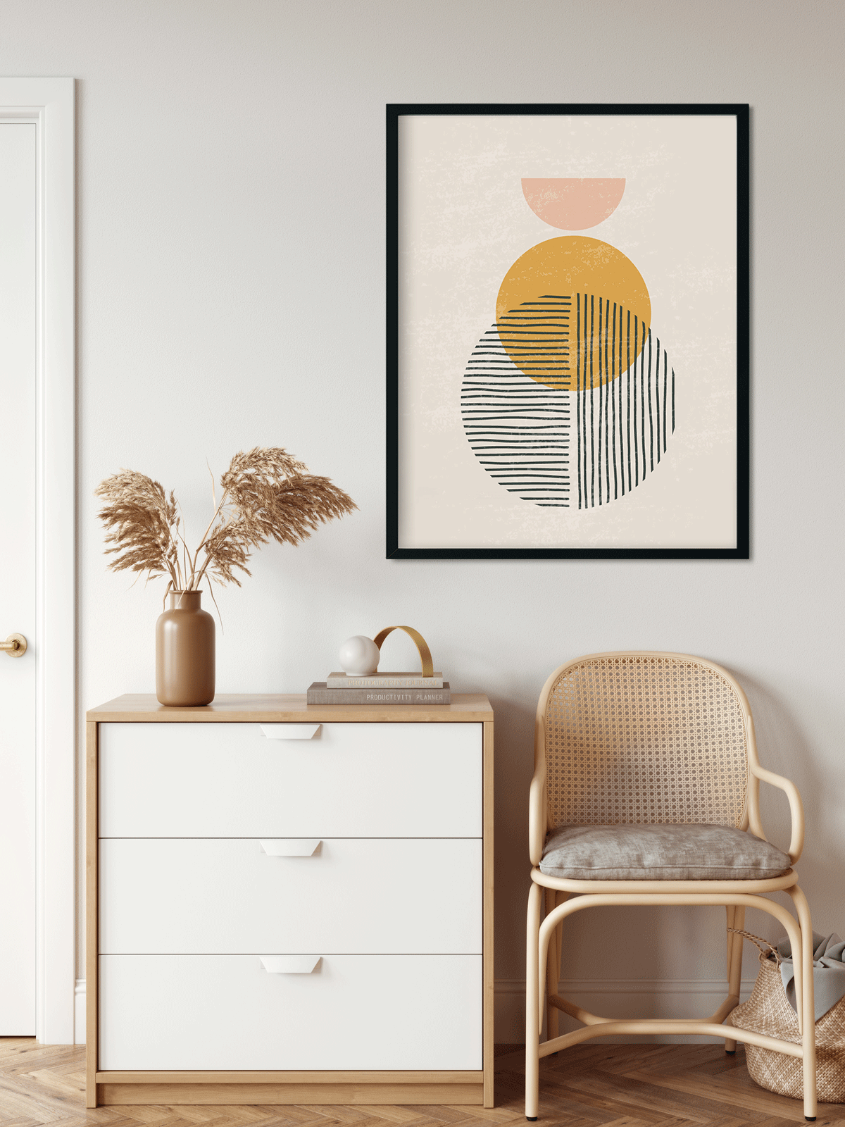 Circle geometric Painting 3 : 4 Vertical Premium Wall Art Canvas by MeriDeewar