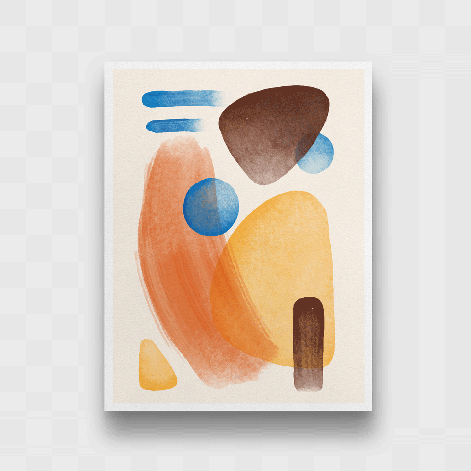 Circles stains abstract Painting 3 : 4 Vertical Premium Wall Art Canvas by MeriDeewar
