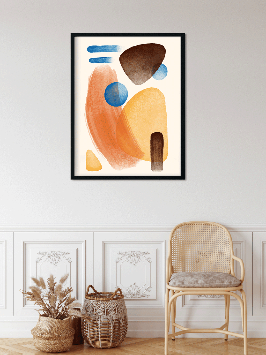 Circles stains abstract Painting 3 : 4 Vertical Premium Wall Art Canvas by MeriDeewar