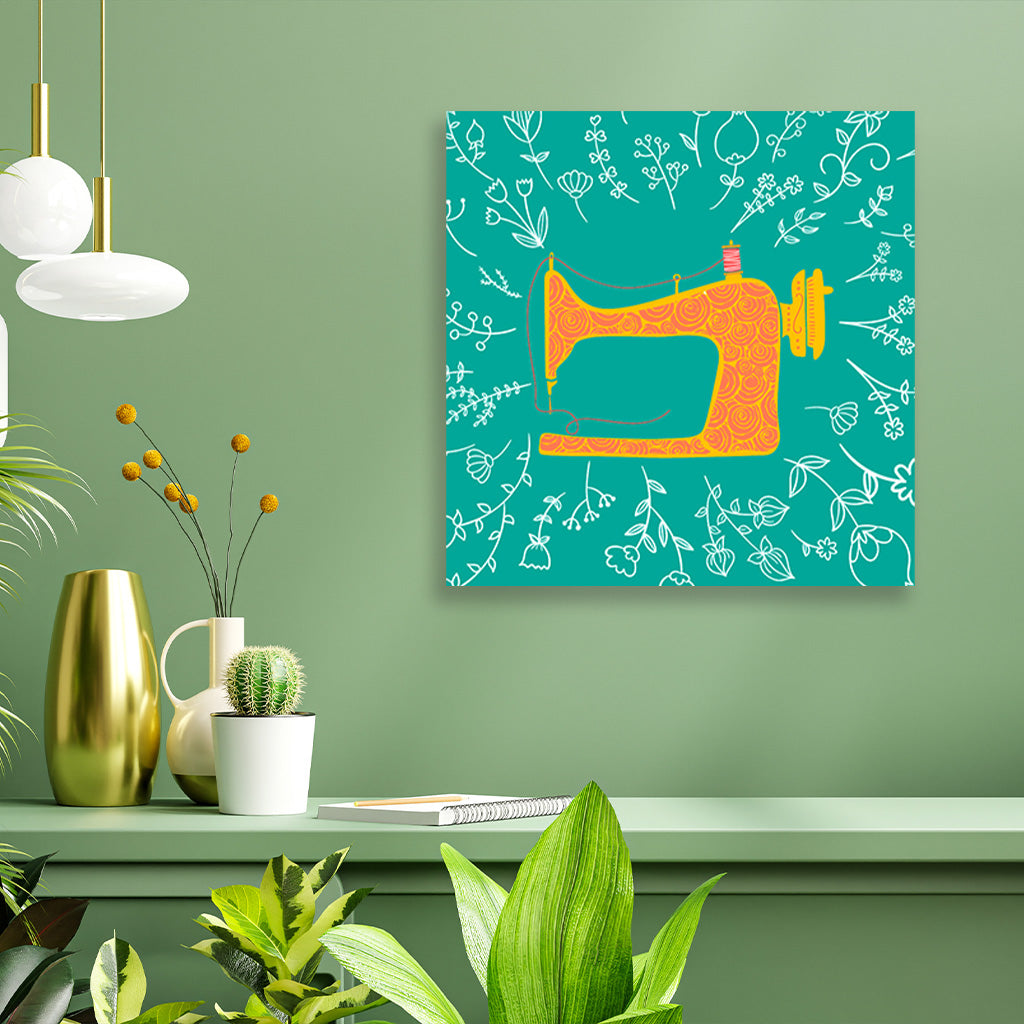 Clothing Machine painting 1 : 1 Square Premium Wall Art Canvas by MeriDeewar