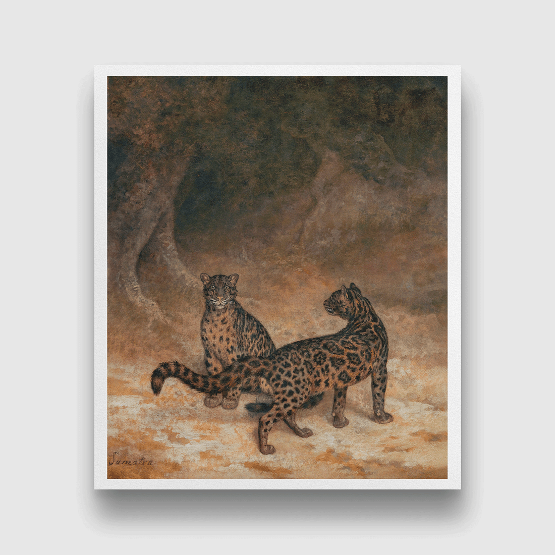 Clouded Leopards Painting 5 : 6 Vertical Premium Wall Art Canvas by MeriDeewar