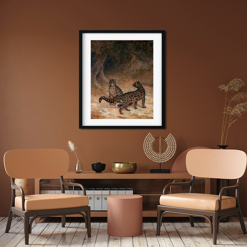 Clouded Leopards Painting 5 : 6 Vertical Premium Wall Art Canvas by MeriDeewar