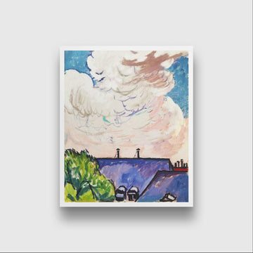 Clouds Henry Lyman Saÿen Painting - MeriDeewar 4 :5 Vertical Premium Wall Art Canvas by MeriDeewar