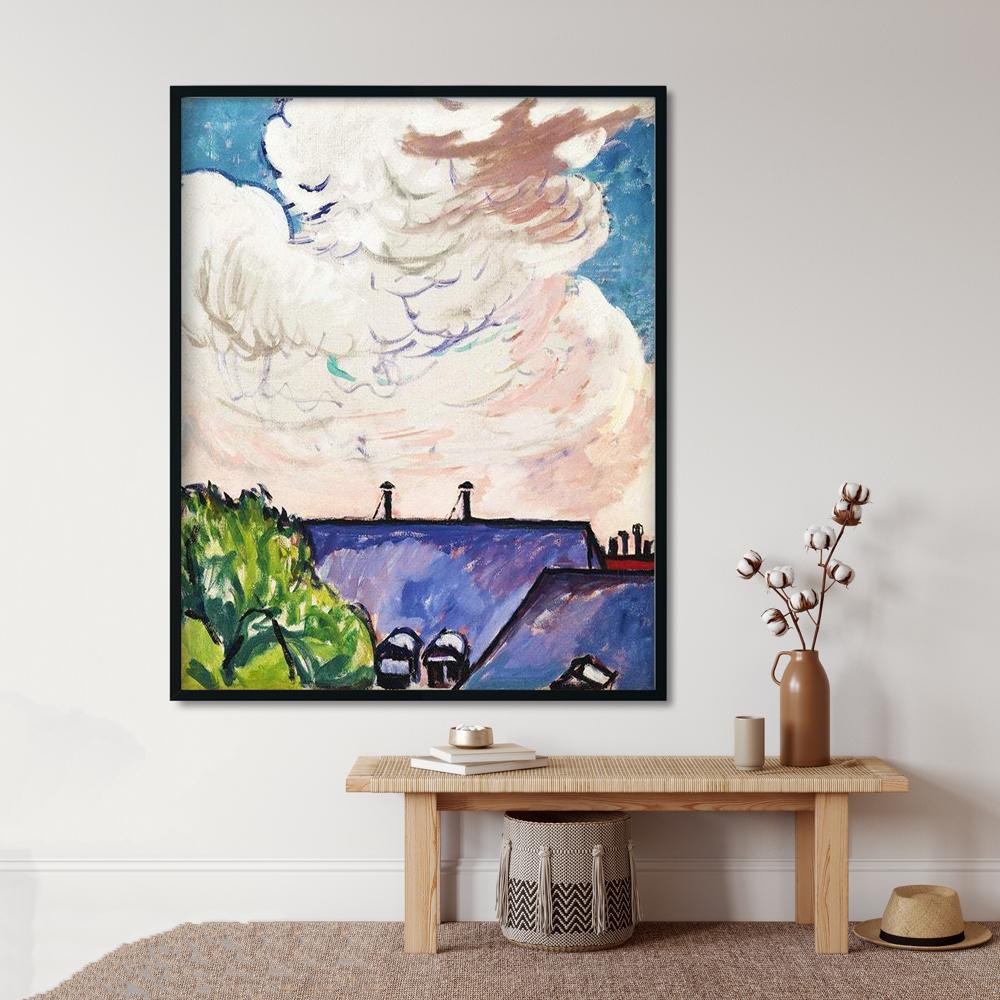 Clouds Henry Lyman Saÿen Painting - MeriDeewar 4 :5 Vertical Premium Wall Art Canvas by MeriDeewar