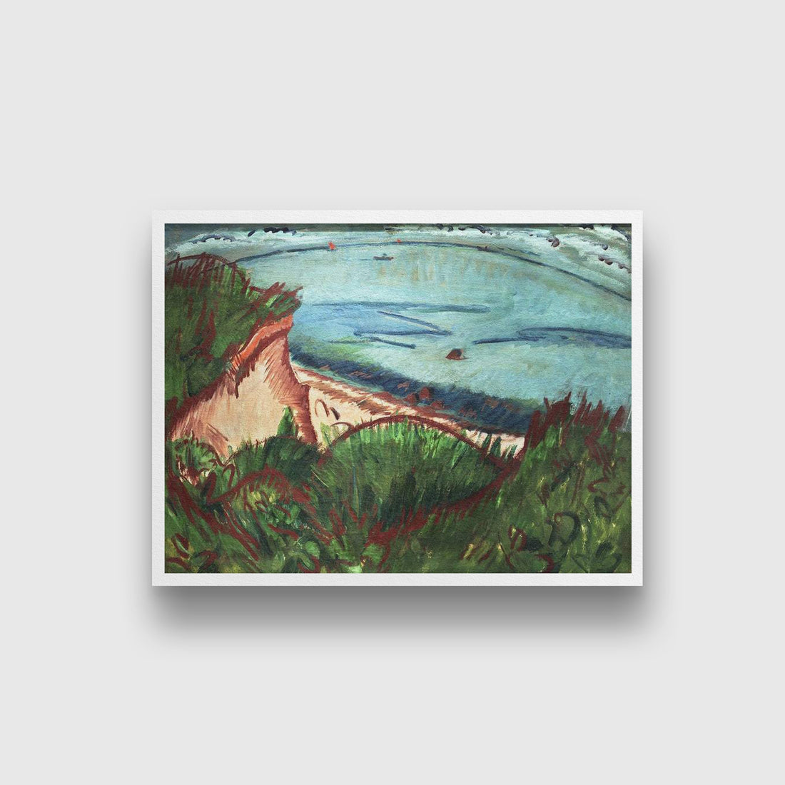 Coastal Landscape on Fehmarn Painting - MeriDeewar 4 : 3 Horizontal Premium Wall Art Canvas by MeriDeewar