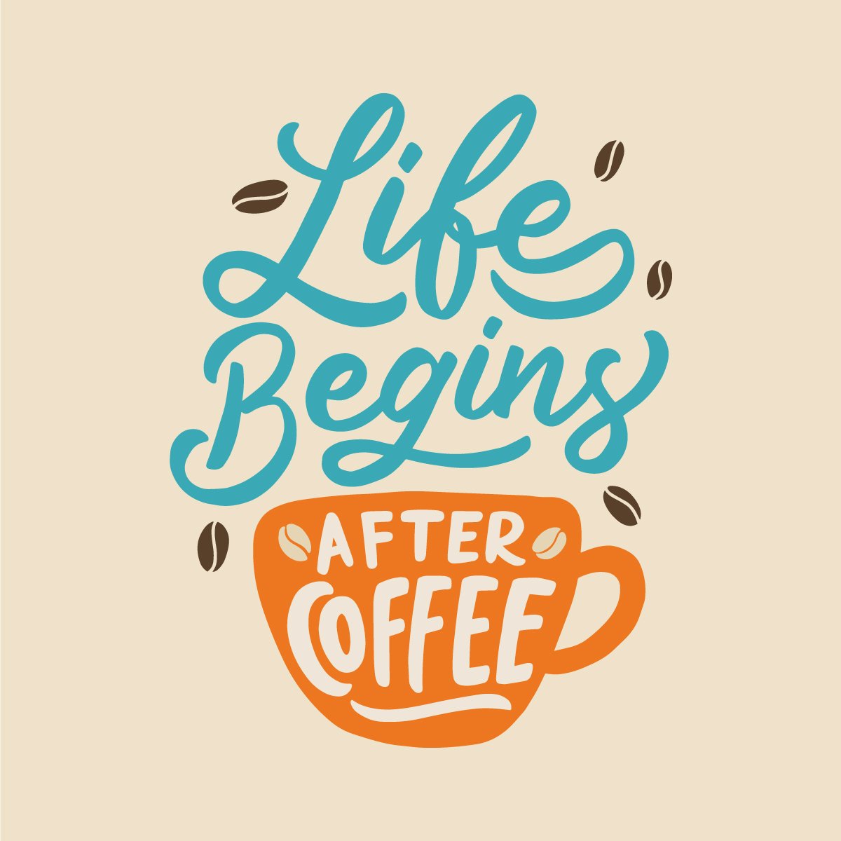 Life begins after Coffee Poster - MeriDeewar