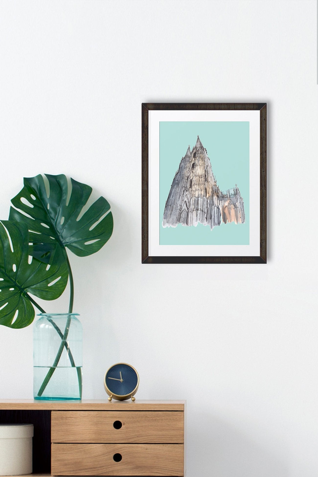 Cologne Cathedral Illustration Painting -  Meri Deewar 3 : 4 Vertical Premium Wall Art Canvas by MeriDeewar