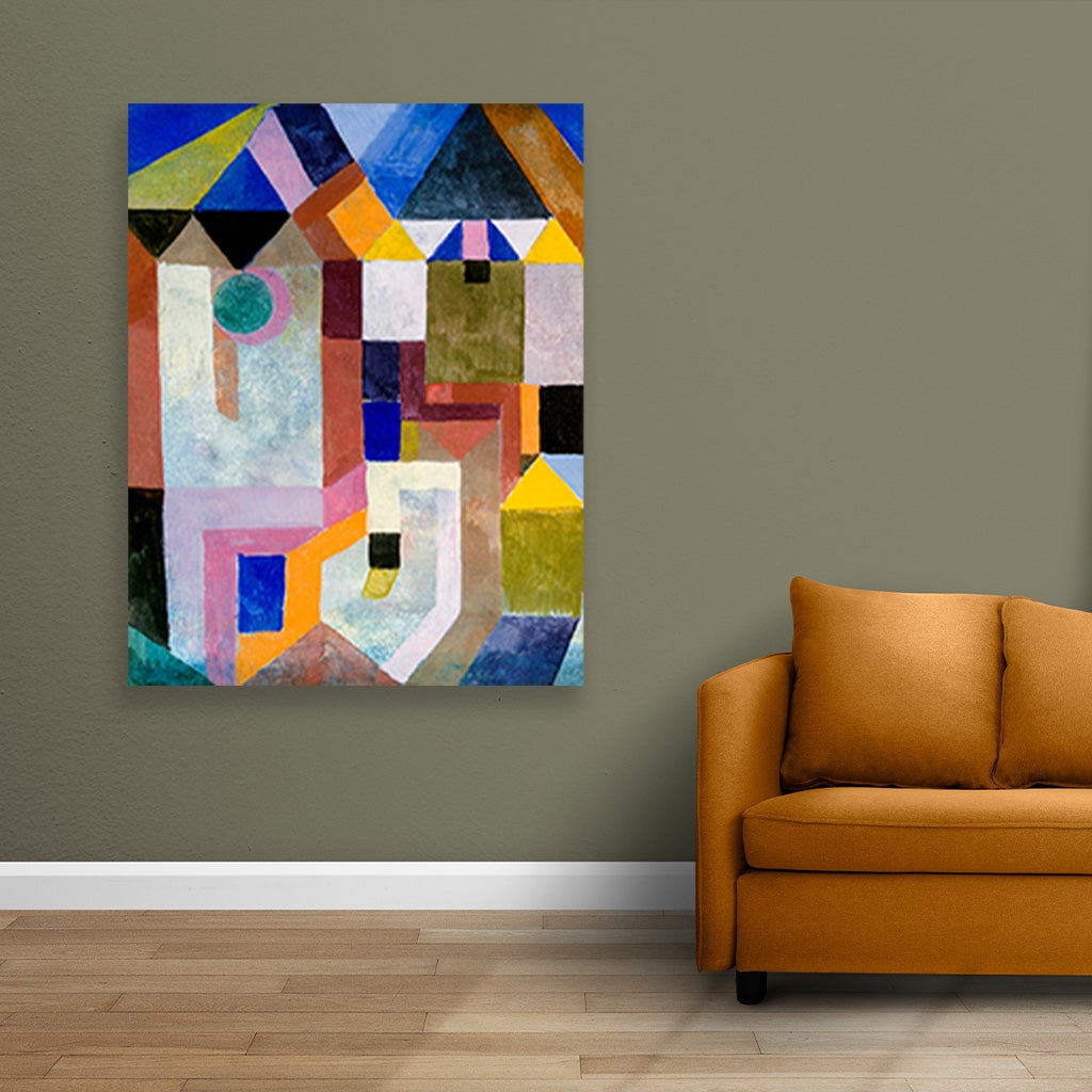 Colorful Architecture painting - Meri Deewar 4 :5 Vertical Premium Wall Art Canvas by MeriDeewar