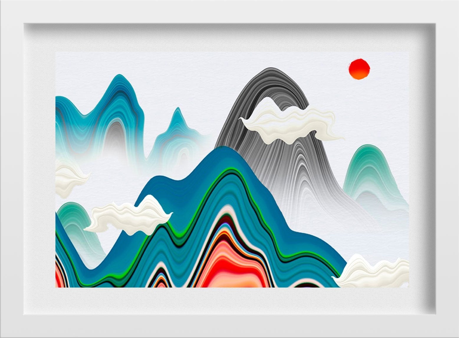 Colorful Mountains Painting - Meri Deewar 3 : 2 Horizontal Premium Wall Art Canvas by MeriDeewar