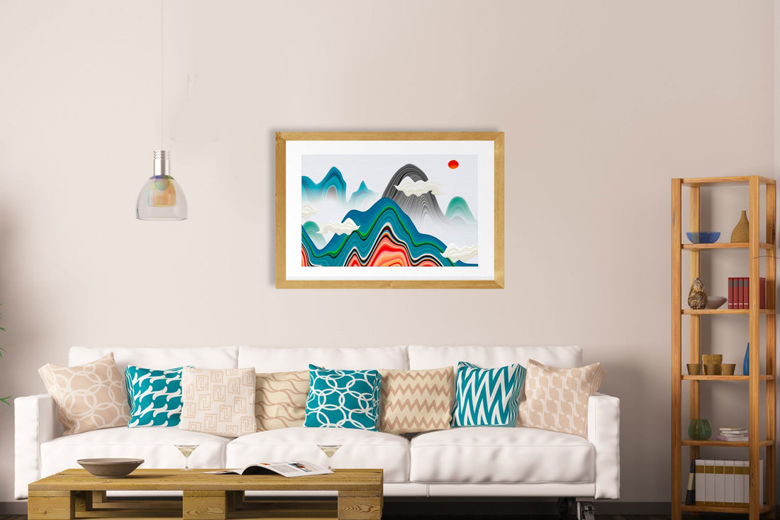Colorful Mountains Painting - Meri Deewar 3 : 2 Horizontal Premium Wall Art Canvas by MeriDeewar