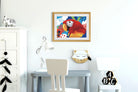Colorful Parrot Abstract Painting - Meri Deewar 3 : 2 Horizontal Premium Wall Art Canvas by MeriDeewar