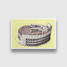 Colosseum Illustration Painting - Meri Deewar 3 : 2 Horizontal Premium Wall Art Canvas by MeriDeewar