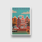 Colourful Amsterdam Painting - Meri Deewar 2 : 3 Vertical Premium Wall Art Canvas by MeriDeewar