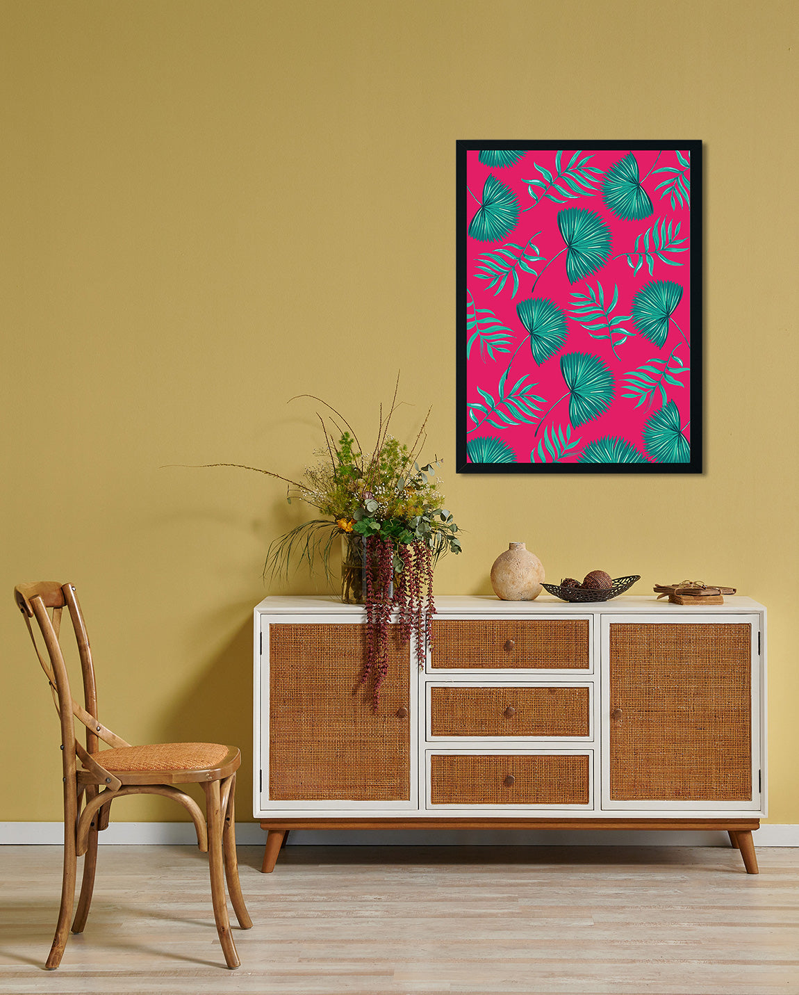 Colourful Leaves Painting 2 : 3 Vertical Premium Wall Art Canvas by MeriDeewar