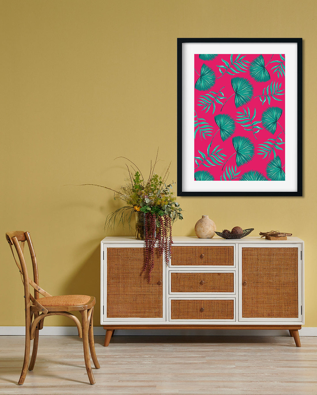 Colourful Leaves Painting 2 : 3 Vertical Premium Wall Art Canvas by MeriDeewar