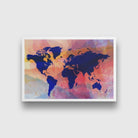 Colourful worldmap Painting - Meri Deewar 3 : 2 Horizontal Premium Wall Art Canvas by MeriDeewar