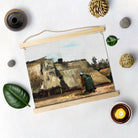 Cottage With Woman Digging By Van Gogh Hanging Canvas Painting - Meri Deewar Hanging Canvas Premium Wall Art Canvas by MeriDeewar