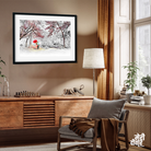 Couple in Beautiful Autumn Garden Wall Painting 3 : 2 Horizontal Premium Wall Art Canvas by MeriDeewar
