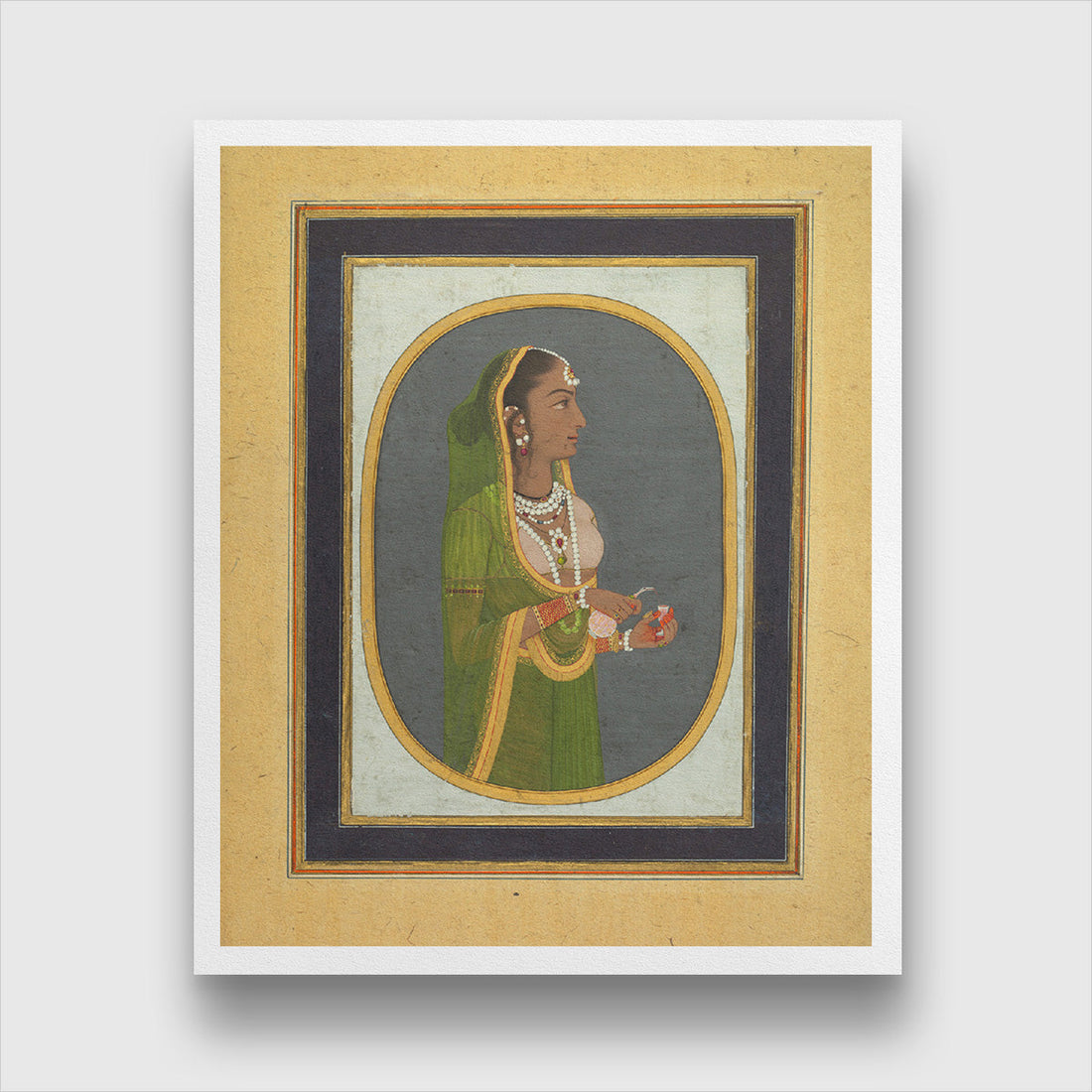 Court lady pouring wine Painting 4 :5 Vertical Premium Wall Art Canvas by MeriDeewar
