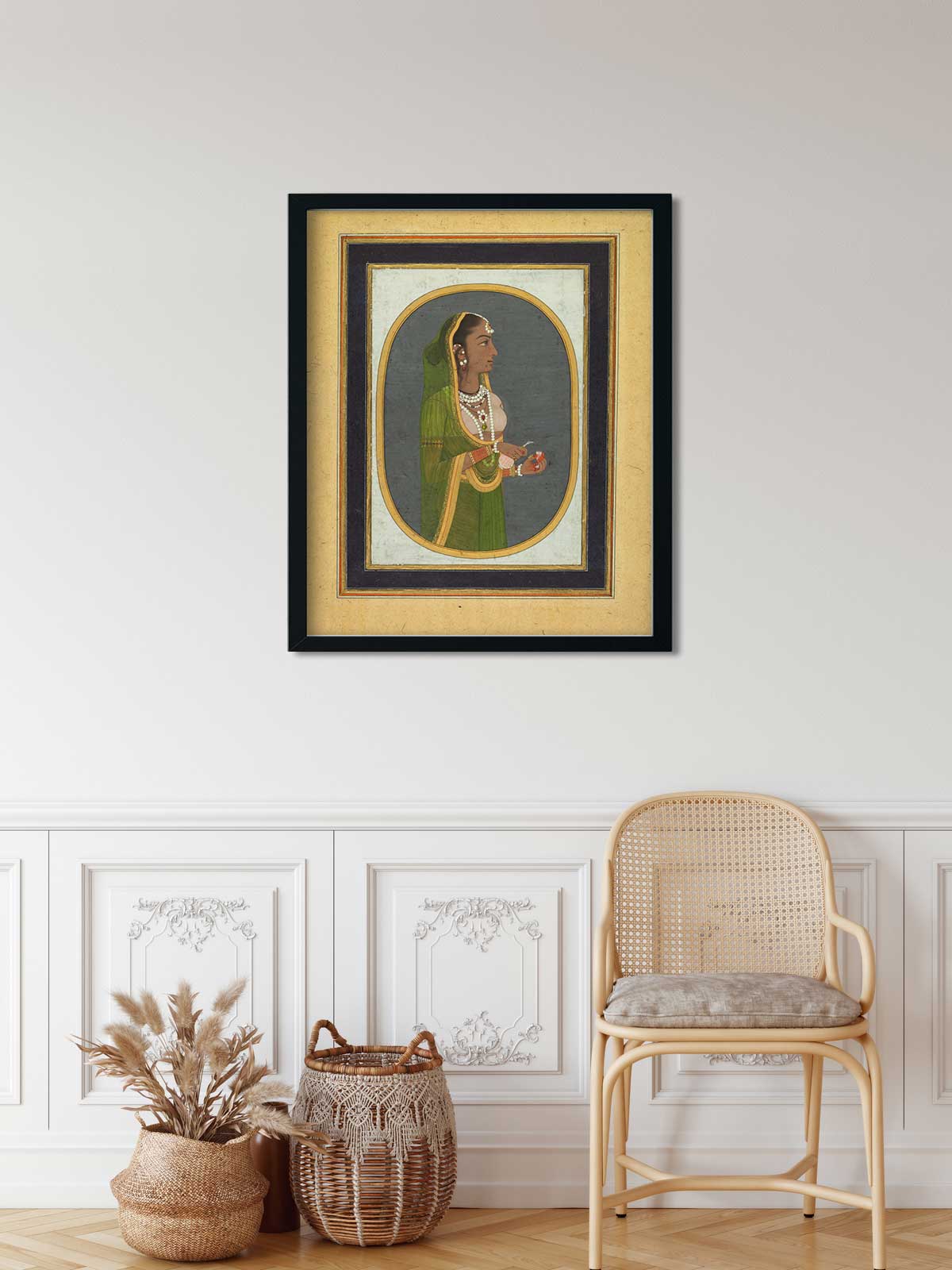 Court lady pouring wine Painting 4 :5 Vertical Premium Wall Art Canvas by MeriDeewar