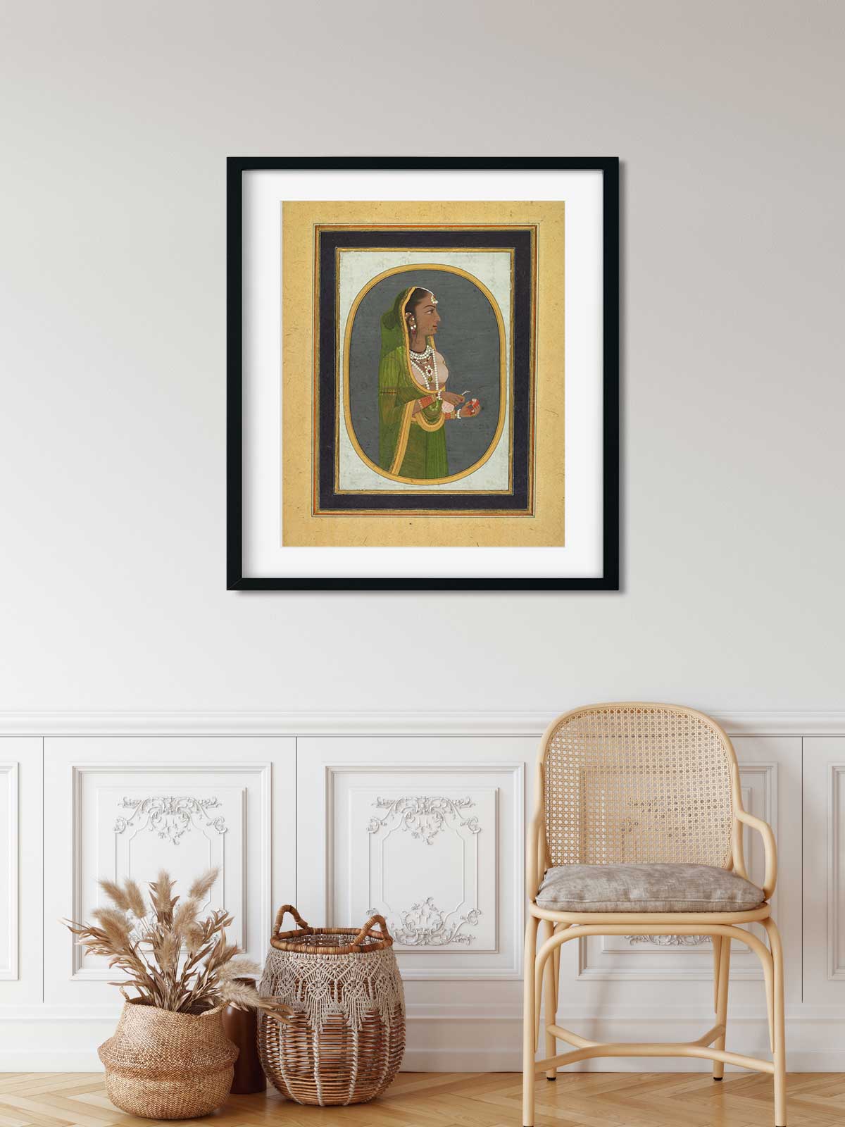 Court lady pouring wine Painting 4 :5 Vertical Premium Wall Art Canvas by MeriDeewar