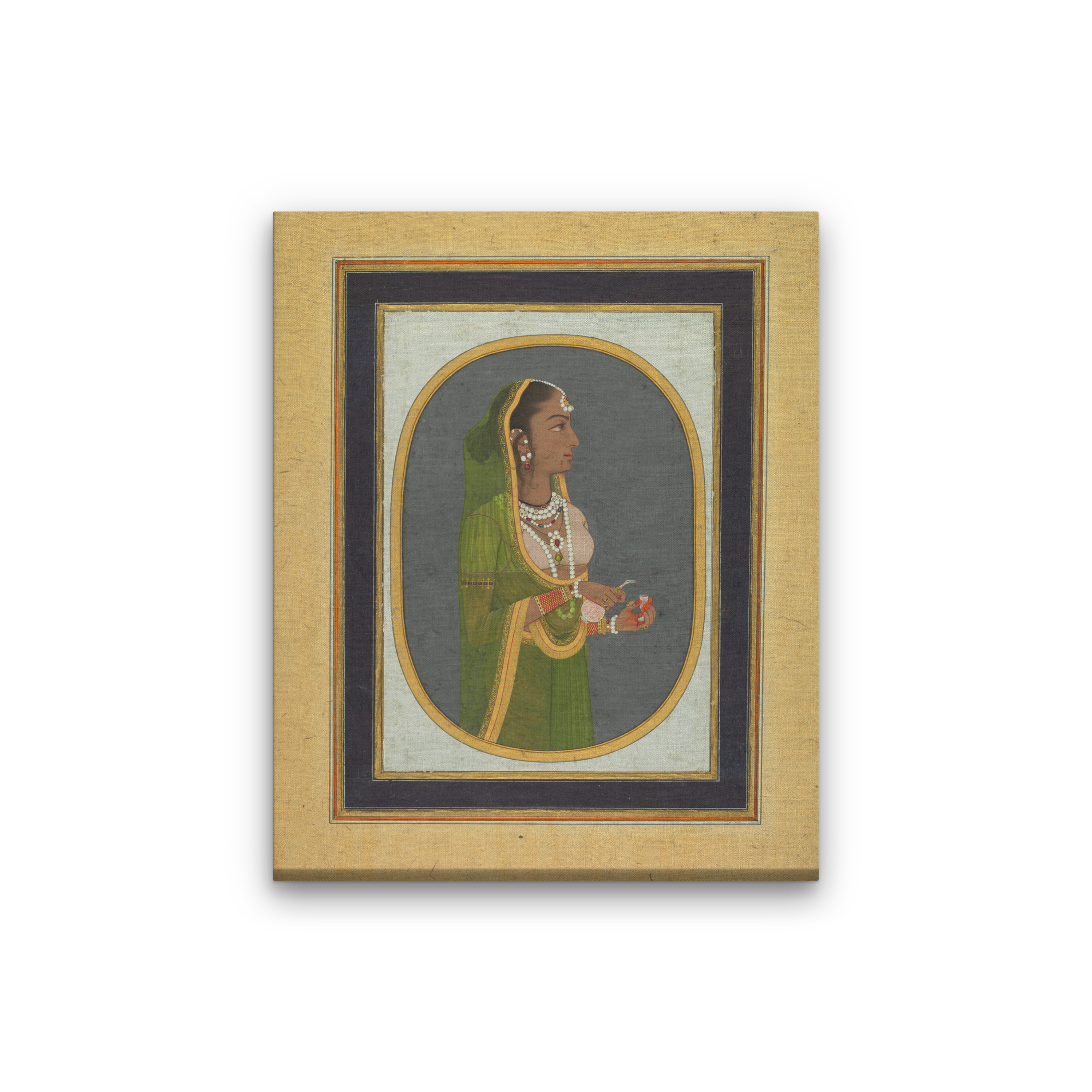 Court lady pouring wine Painting 4 :5 Vertical Premium Wall Art Canvas by MeriDeewar
