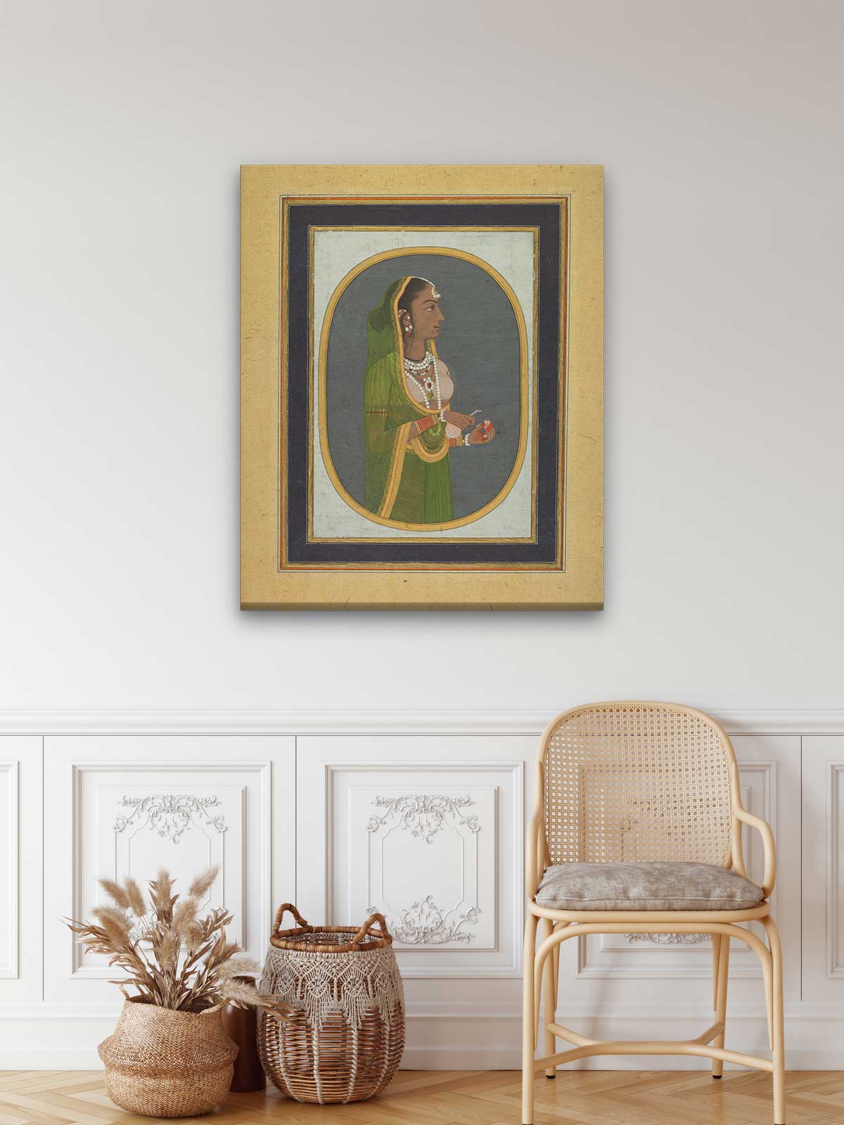 Court lady pouring wine Painting 4 :5 Vertical Premium Wall Art Canvas by MeriDeewar