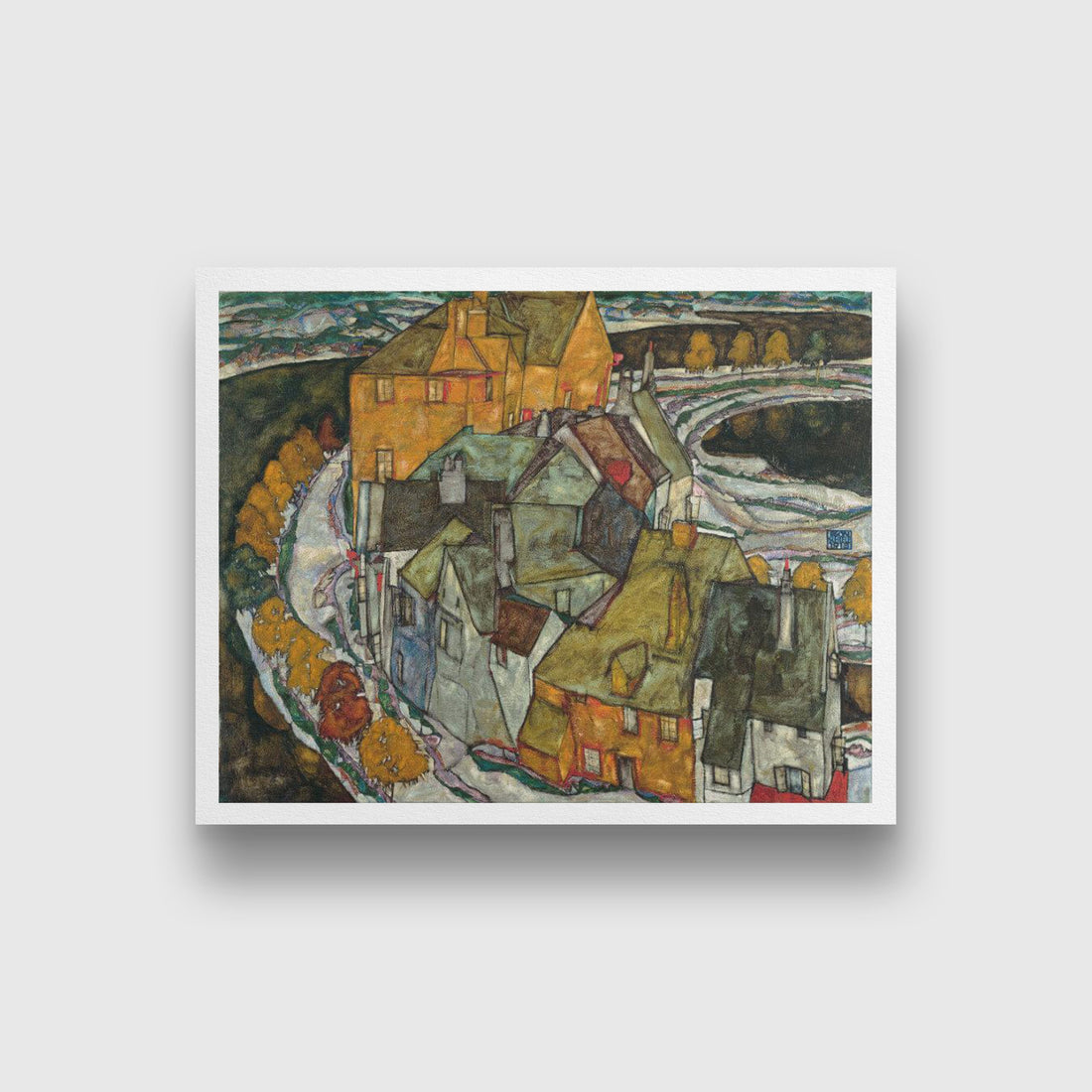 Crescent Of Houses II Painting - Meri Deewar 4 :5 Vertical Premium Wall Art Canvas by MeriDeewar