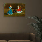 Croquet Scene Painting - Meri Deewar 3 : 2 Horizontal Premium Wall Art Canvas by MeriDeewar