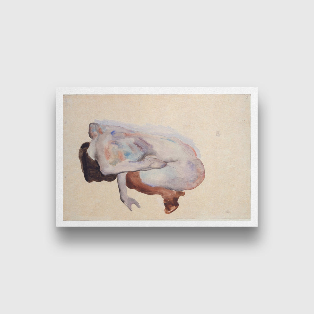 Crouching Nude in Shoes and Black Stockings Painting - Meri Deewar 3 : 2 Horizontal Premium Wall Art Canvas by MeriDeewar