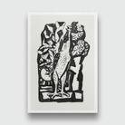Crowing rooster Painting 2 : 3 Vertical Premium Wall Art Canvas by MeriDeewar